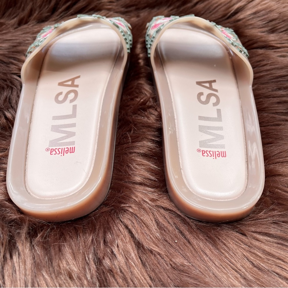 Melissa Pink Floral Slide Sandals - Picture 7 of 10